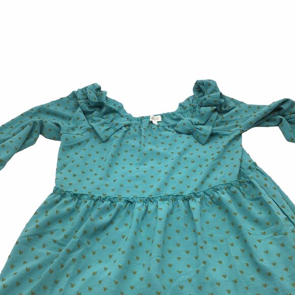 J.O.A. Women’s Size Medium Teal Ruffle Tiered Mini Dress Long Sleeve Style 15062 - Picture 16 of 16